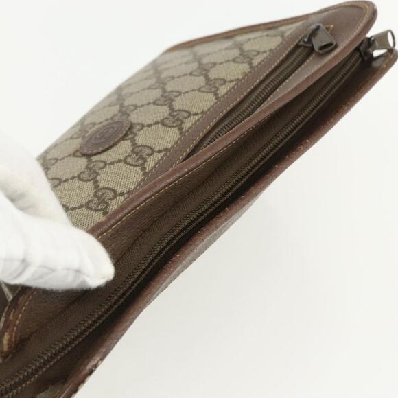 GUCCI GG Supreme Clutch Bag PVC Beige 014 115 6063 Auth 151482